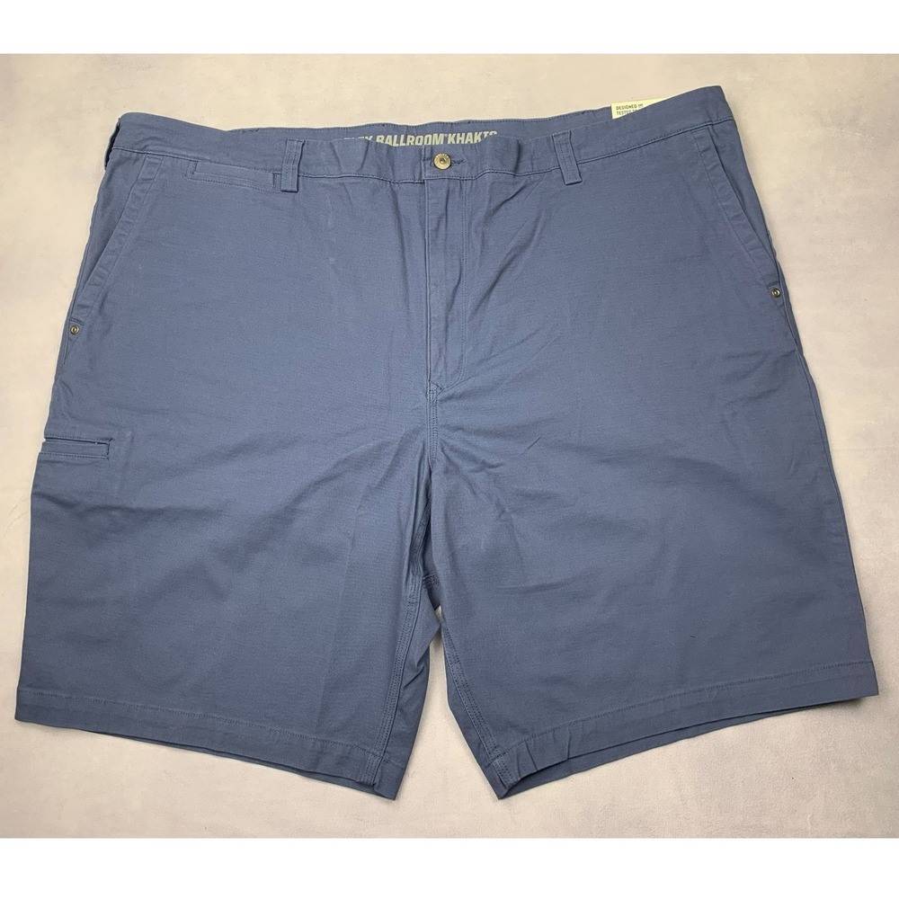NWT Duluth Trading Co Shorts Mens 48 Blue Flex Ballroom Khakis Relaxed 46215